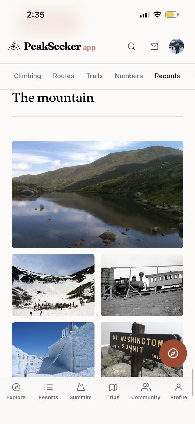Real photos of Mount Washington, historic and current